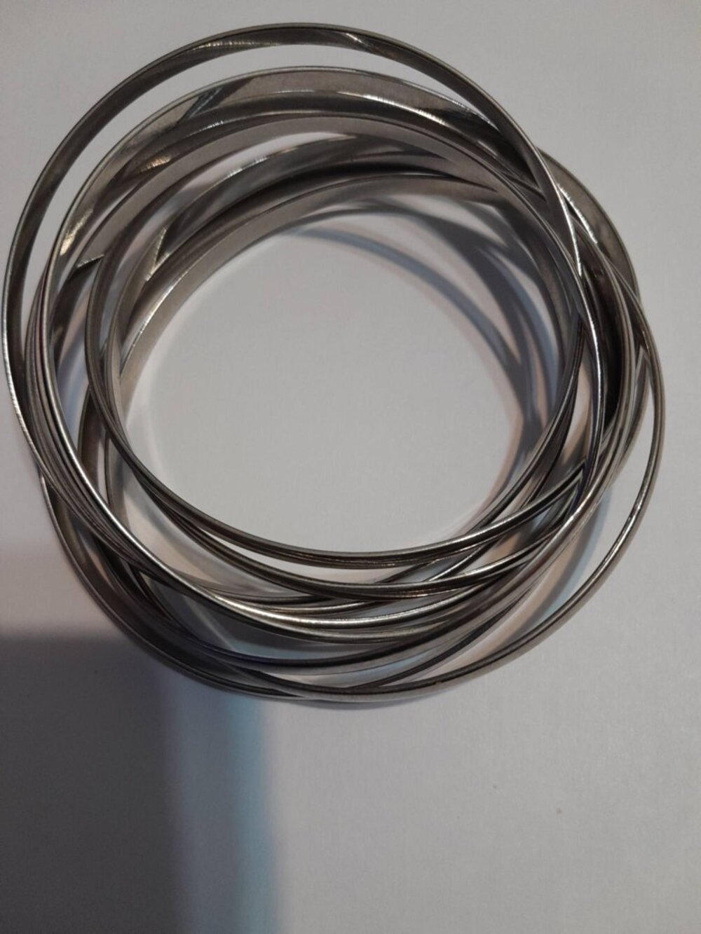 Silver-Tone 9 Intertwined Bangle Bracelet Generous Fit